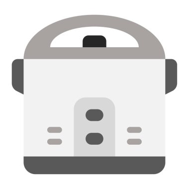 Pirinç pişirici web simgesi, beyaz arkaplanda izole edilmiş basit bir illüstrasyon