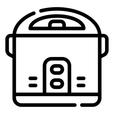 Pirinç pişirici web simgesi, beyaz arkaplanda izole edilmiş basit bir illüstrasyon