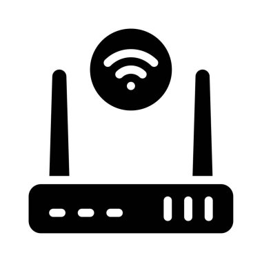 Yönlendirici web simgesi, beyaz arkaplanda izole edilmiş basit illüstrasyon