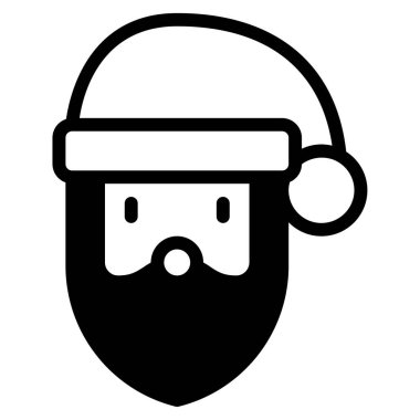 Santa Face web simgesi, beyaz arkaplanda izole edilmiş basit bir illüstrasyon