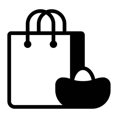 Alışveriş festivali web simgesi, beyaz arkaplanda izole edilmiş basit illüstrasyon