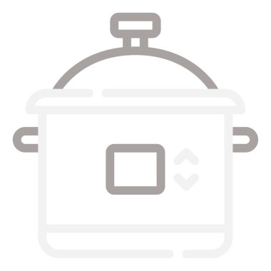 Yavaş pişiren ağ simgesi, beyaz arkaplanda izole edilmiş basit illüstrasyon