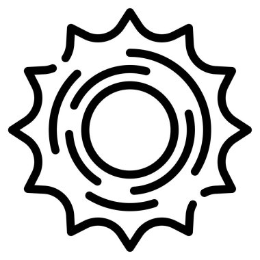 Güneş patlaması web simgesi, beyaz arkaplanda izole edilmiş basit illüstrasyon