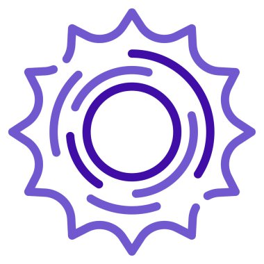 Güneş patlaması web simgesi, beyaz arkaplanda izole edilmiş basit illüstrasyon