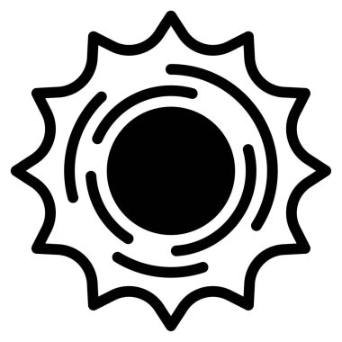 Güneş patlaması web simgesi, beyaz arkaplanda izole edilmiş basit illüstrasyon