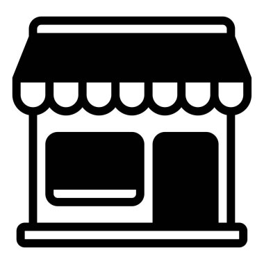 Depo önü web simgesi, beyaz arkaplanda izole edilmiş basit illüstrasyon