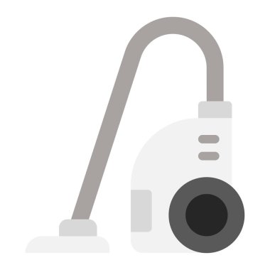 Elektrik süpürgesi web simgesi, beyaz arkaplanda izole edilmiş basit illüstrasyon