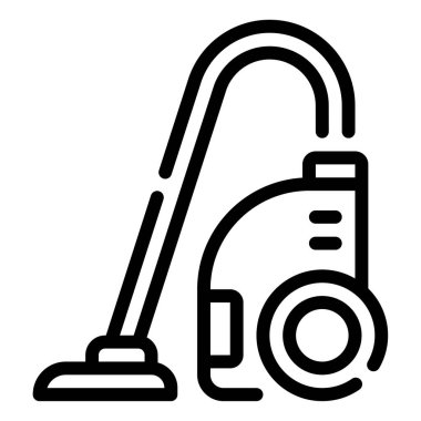 Elektrik süpürgesi web simgesi, beyaz arkaplanda izole edilmiş basit illüstrasyon