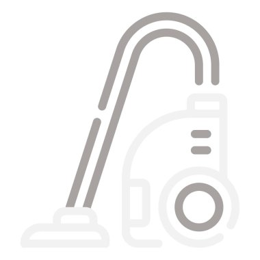 Elektrik süpürgesi web simgesi, beyaz arkaplanda izole edilmiş basit illüstrasyon