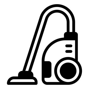 Elektrik süpürgesi web simgesi, beyaz arkaplanda izole edilmiş basit illüstrasyon