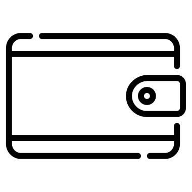 Cüzdan web simgesi, beyaz arkaplanda izole edilmiş basit illüstrasyon