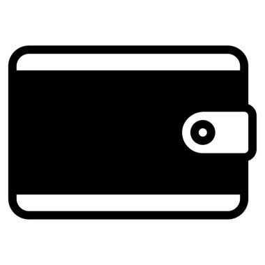 Cüzdan web simgesi, beyaz arkaplanda izole edilmiş basit illüstrasyon