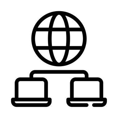 Geniş alan ağ ağ simgesi, beyaz arkaplanda izole edilmiş basit illüstrasyon