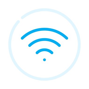 Wi-Fi web simgesi, beyaz arkaplanda izole edilmiş basit illüstrasyon