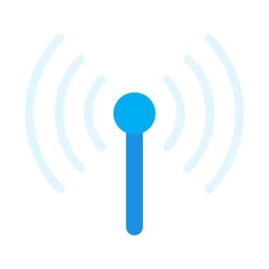 Kablosuz ağ simgesi, beyaz arkaplanda izole edilmiş basit illüstrasyon