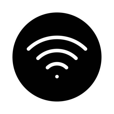 Wi-Fi web simgesi, beyaz arkaplanda izole edilmiş basit illüstrasyon