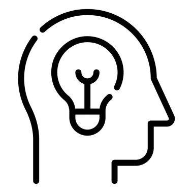 Bilgelik web simgesi, beyaz arkaplanda izole edilmiş basit illüstrasyon