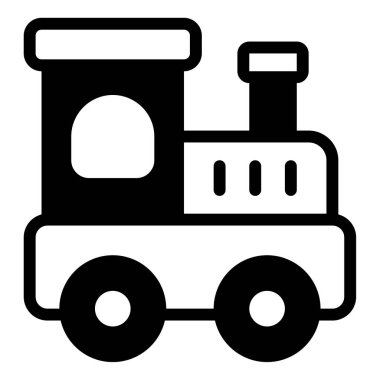Oyuncak Tren web simgesi, beyaz arkaplanda izole edilmiş basit illüstrasyon