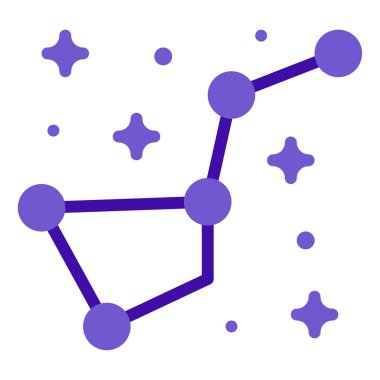Takımyıldızı web simgesi, beyaz arkaplanda izole edilmiş basit illüstrasyon