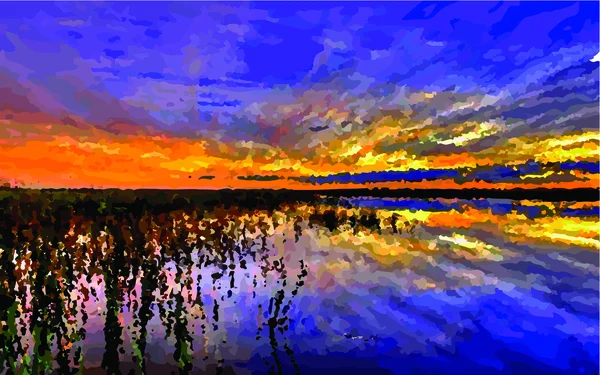 Peinture de paysage vectorielle — Image vectorielle