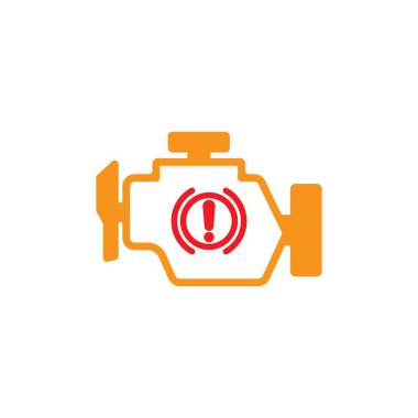 Araba motoru simgeleri. Vektör çizimi izole edildi 