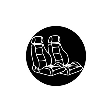 İzole edilmiş oto koltuğu logosu simgesi tasarım vektörü illüstrasyonu