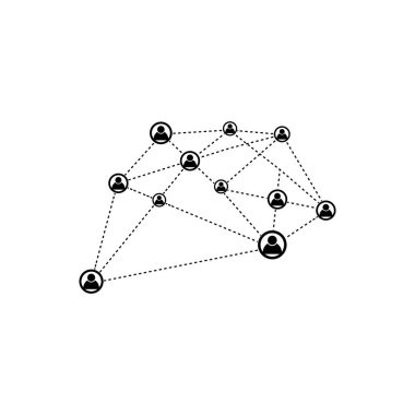İzole edilmiş insanlar ağ simgesi vektör illüstrasyon tasarımı