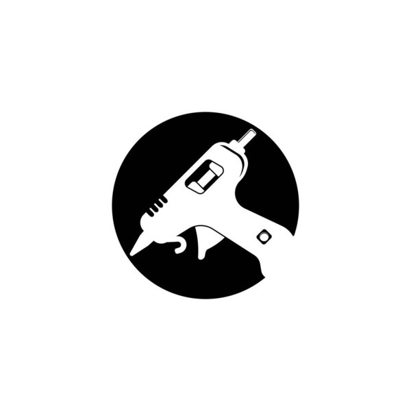 векторная иллюстрация клеевого пистолета, изолированная на белом фоне.