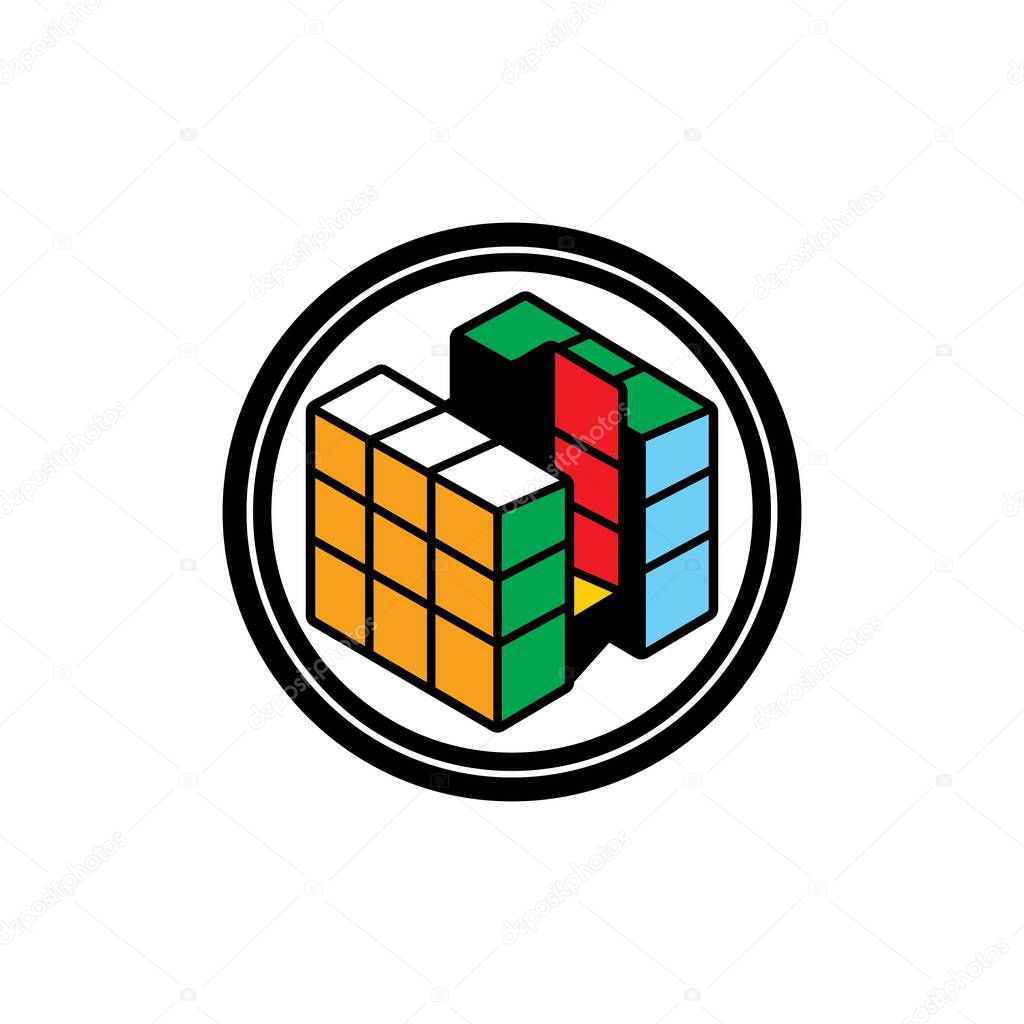 Rubik's cube puzzle vector art and graphics