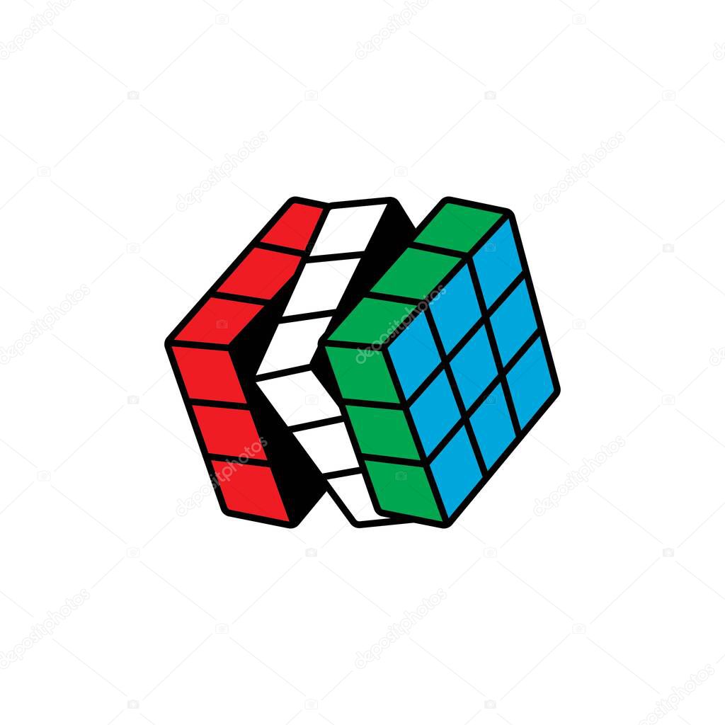 Rubik's cube puzzle vector art and graphics
