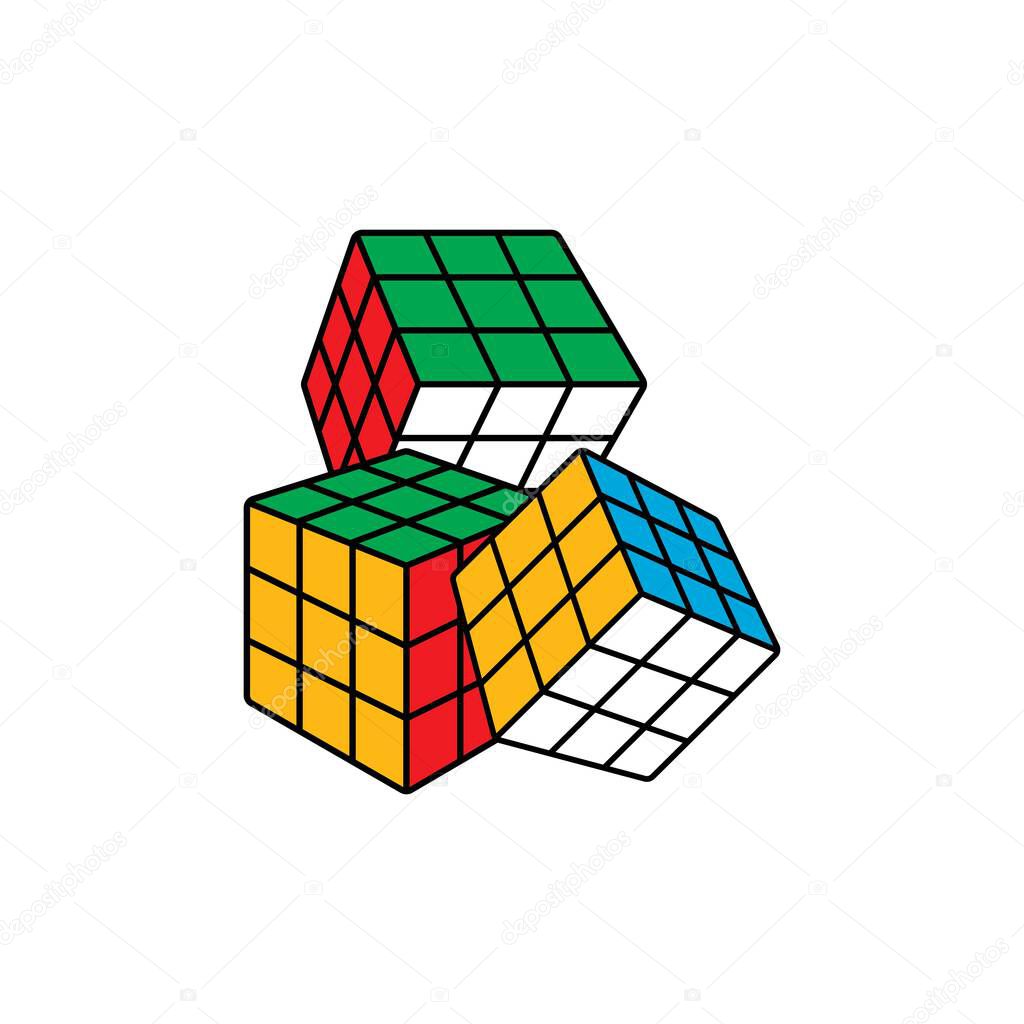 Rubik's cube puzzle vector art and graphics