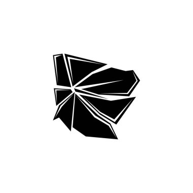 Kırık cam ikonu. Resim beyaz arkaplanda izole edildi