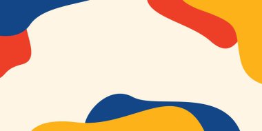 Soyut kırmızı, turuncu ve mavi eğrileri olan ücretsiz telif alanı arka planı. Tasarım projeleriniz için mükemmel.