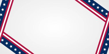 Metin için boş alanı olan ABD bayrağı arkaplanı. Pankartlar, posterler, tebrik kartları, sosyal medya için tasarım.