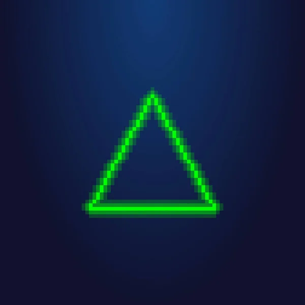 緑のLedライト三角形のカラフルな単純なベクトルピクセルアートイラスト — ストックベクタ