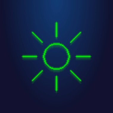 açık yeşil ışık çemberinin renkli basit vektör pikseli sanat çizimi