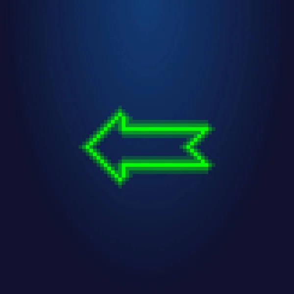 Barevný Jednoduchý Vektor Pixel Umění Ilustrace Zelené Led Světlo Šipka — Stockový vektor