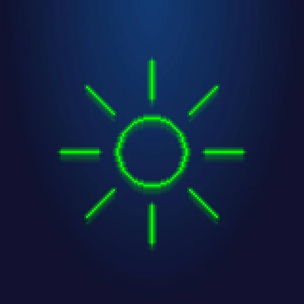 Ilustração Simples Colorida Arte Pixel Vetor Círculo Conduzido Verde Sol —  Vetores de Stock