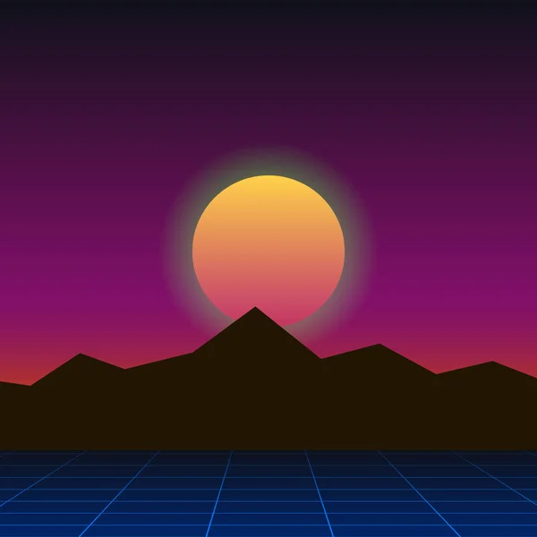 Ilustración Simple Colorida Del Vector Estilo Del Futurismo Retro Los — Vector de stock