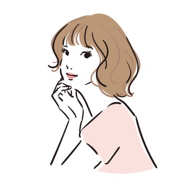 Orta saçlı, üst gövdesi güzel bir kadın.