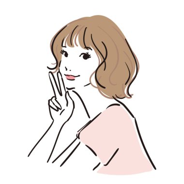 Orta saçlı, üst gövdesi güzel bir kadın.