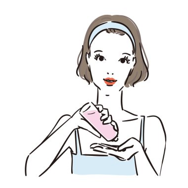 Kıvırcık saçlı, hoş bir kadın vücudu.