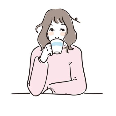 Uyanan tatlı bir kadının üst vücudu.