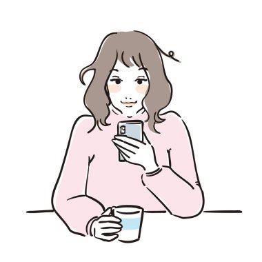 Uyanan tatlı bir kadının üst vücudu.