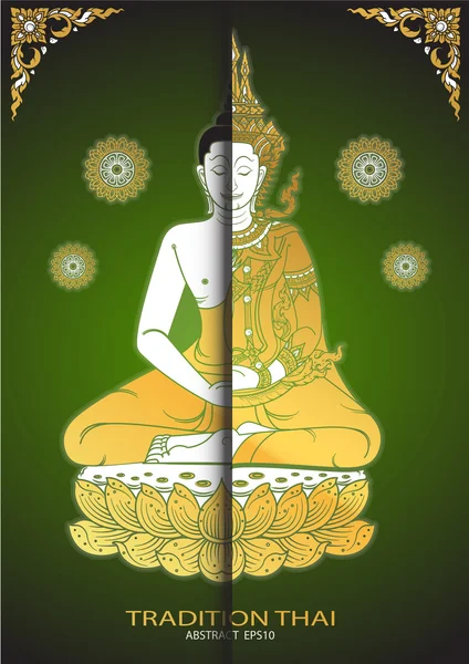 Buddha thajské tradici vektor — Stockový vektor