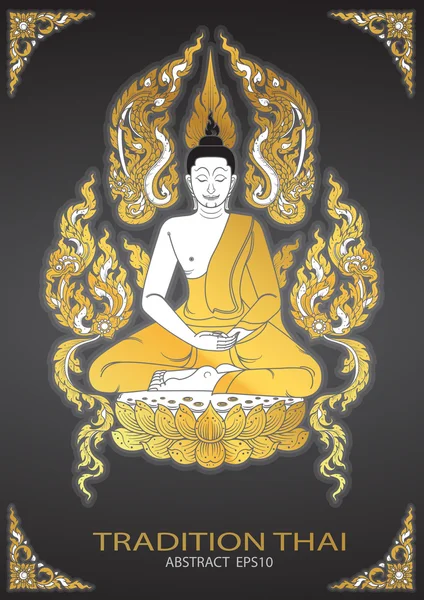 Buddha thai tradición vector — Vector de stock