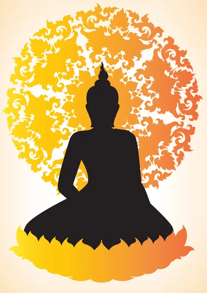 Buddha Silhouette Vektor Illustrator — Stockvektor