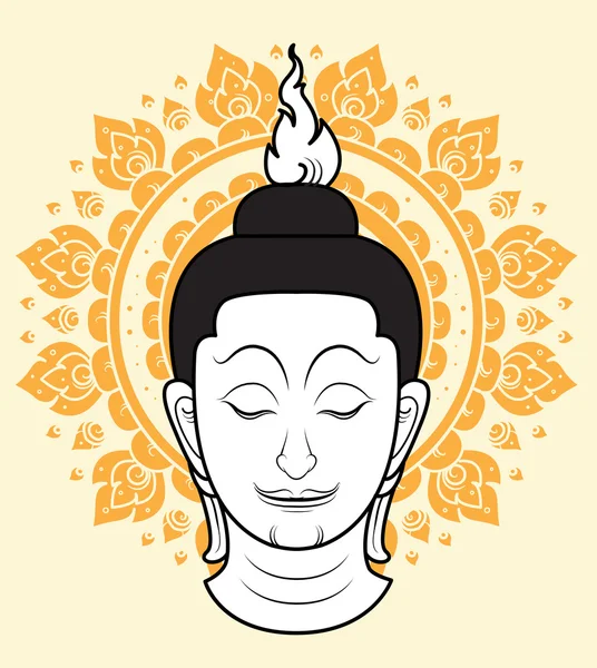 Tête de Bouddha. Illustration vectorielle — Image vectorielle
