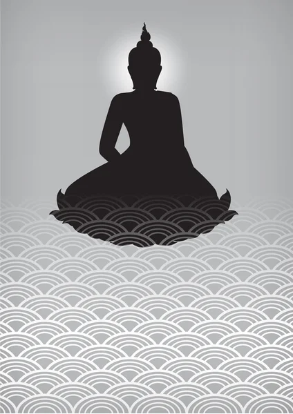 Illustrateur vectoriel de mise en page silhouette Bouddha — Image vectorielle