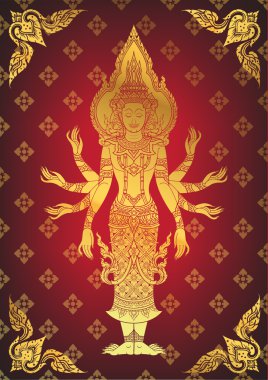 Illustration of Hindu God Brahma clipart